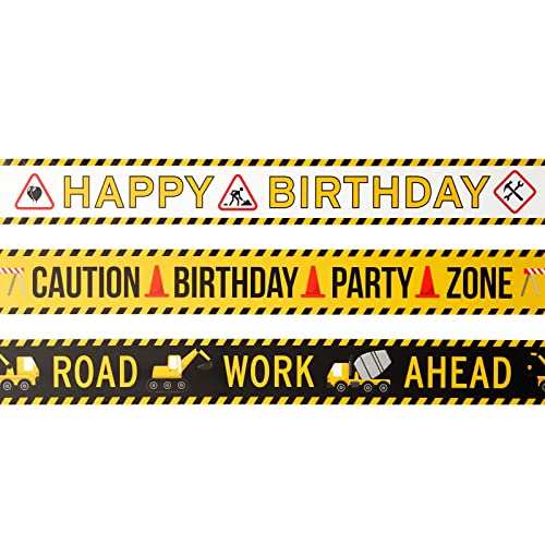 BLUE PANDA 3 Pack Birthday Caution Tape Rolls - 100ft Length 3in Width