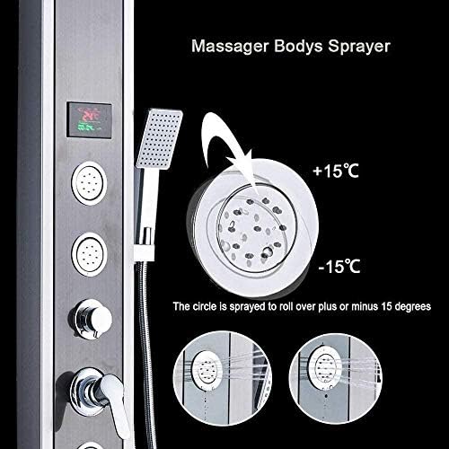 LED Shower Panel Column Tower System with Massage Jets Black Oil Rubbed Bronze
