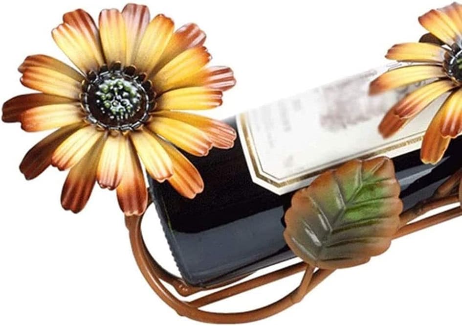 European Creative Sun Flower Wine Rack - Metal Storage Stand