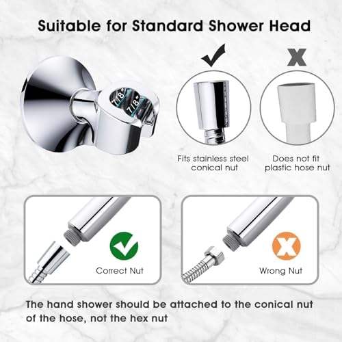 BRIGHT SHOWERS Handheld Shower Head Holder with Dual Angle and 3M Adhesive 1