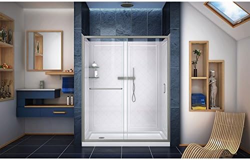 DreamLine Infinity-Z Clear Sliding Shower Door Kit Brushed Nickel