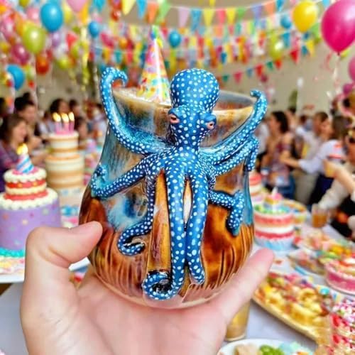 Treayes 3D Octopus Resin Mug Decor