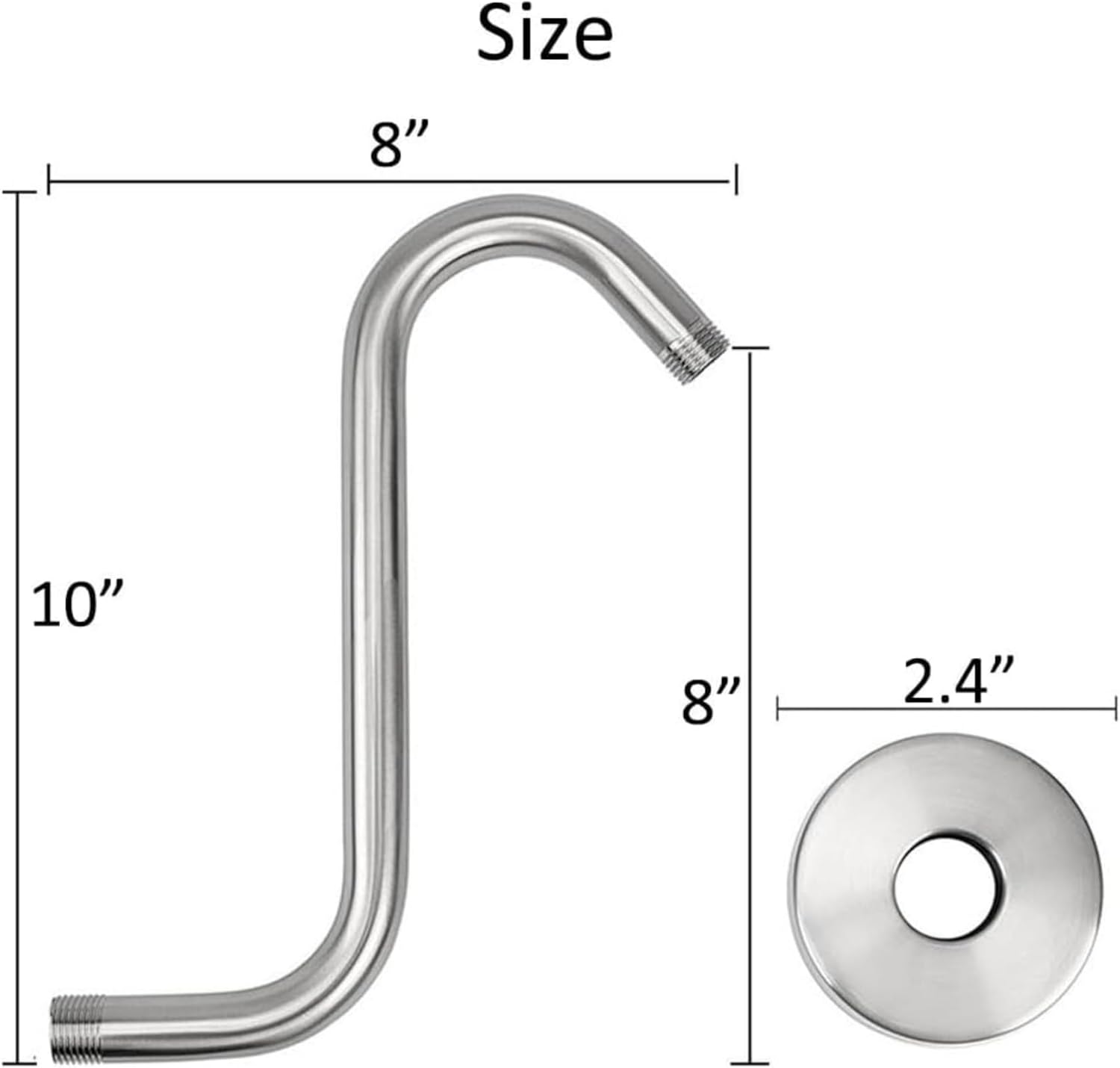 S Shaped Shower Head Riser with Flange and 12 Connection