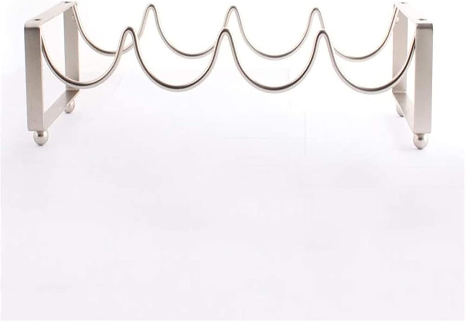 ALDEPO 4 Bottle Stackable Wine Rack with Silver Metal Tiers