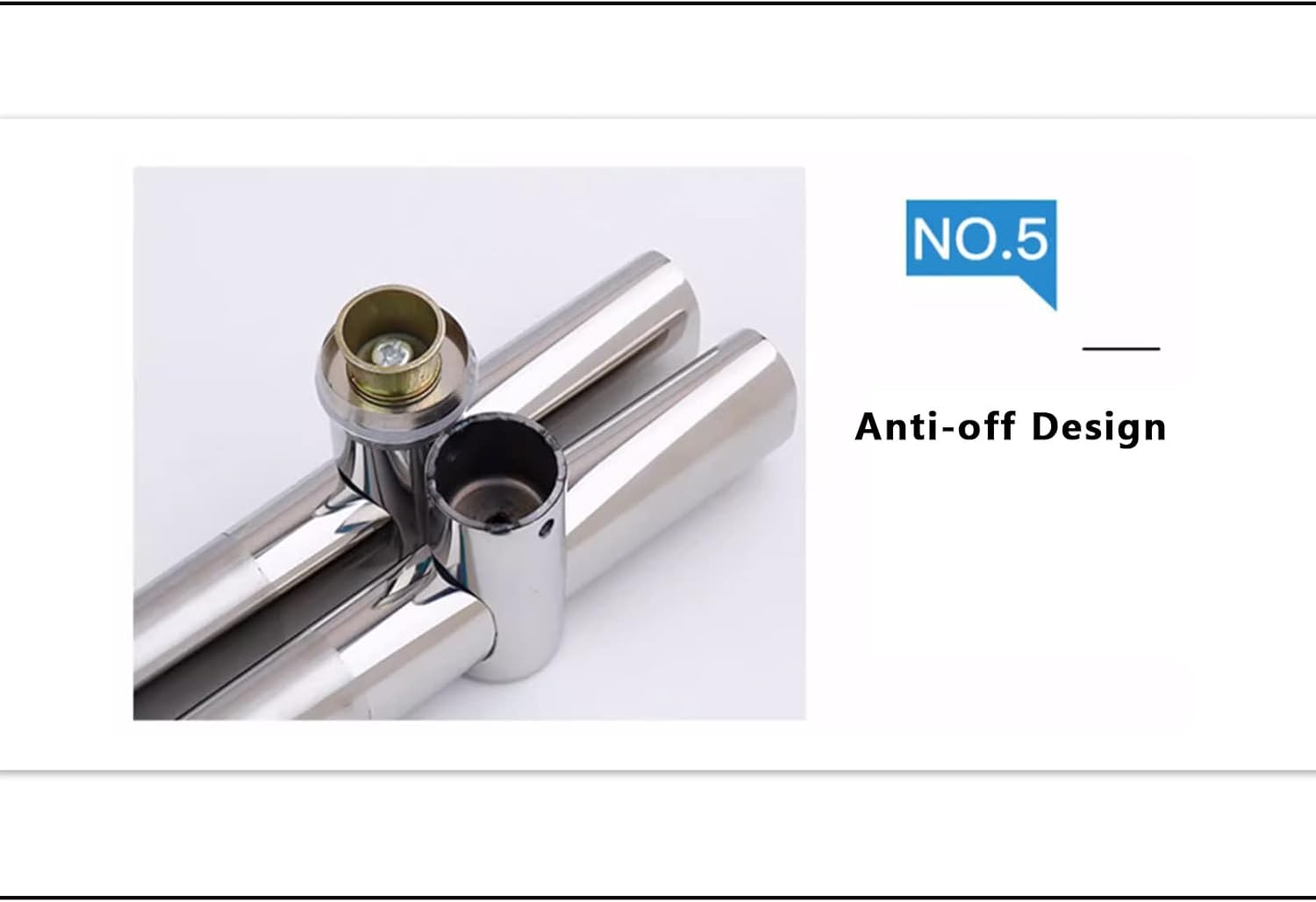 DAMSLY Adjustable Silver Glass Door Handle Set 600mm