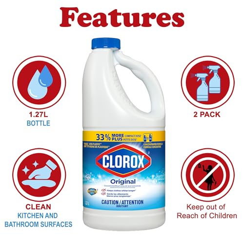 Clorox Bleach 2 Pack 43 oz Each Easy Pour with Handle