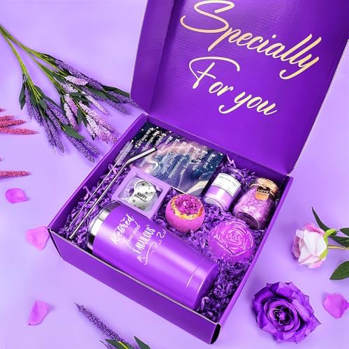 LOMEVE Purple Retirement Gifts Basket for Women