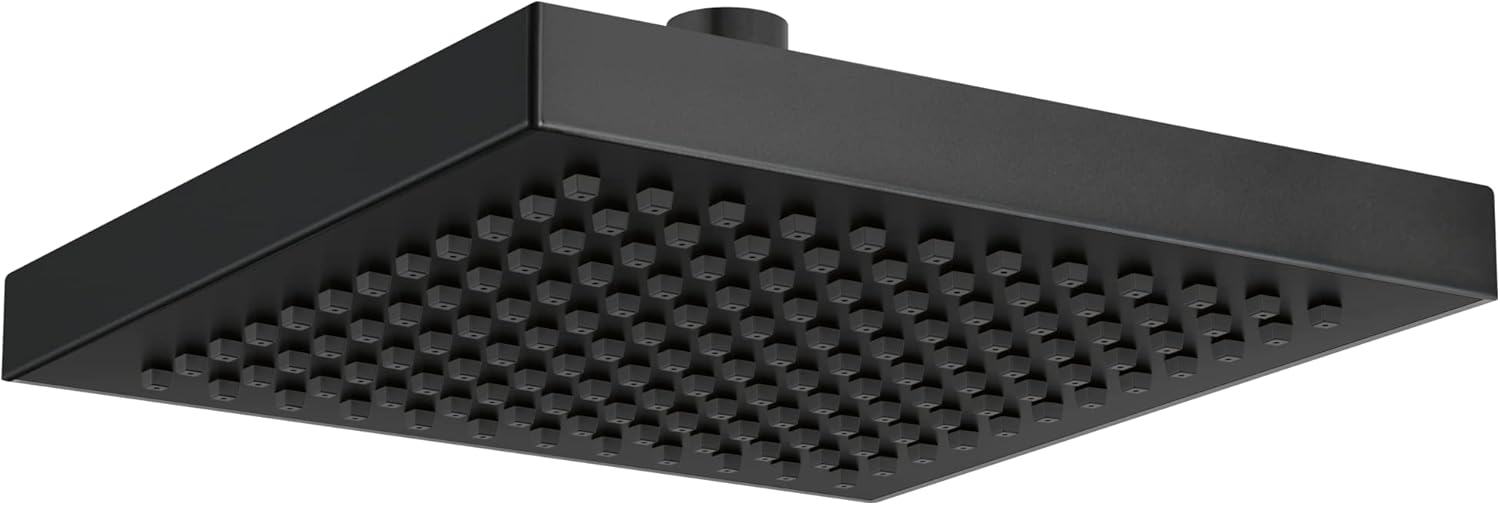 Delta Rain Shower Head Black Matte Square