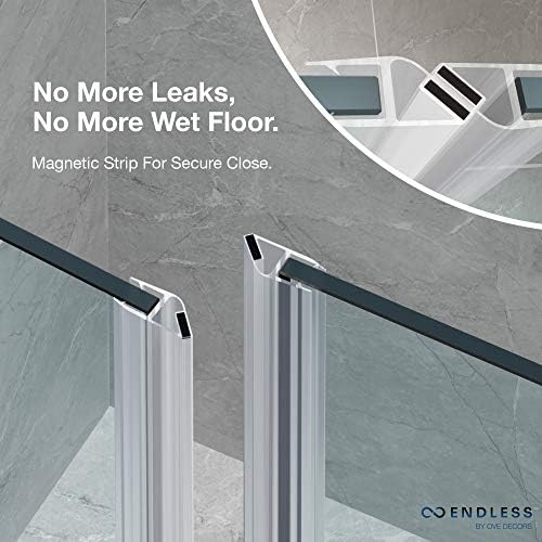 OVE Decors Frameless Pivot Shower Door Satin Nickel
