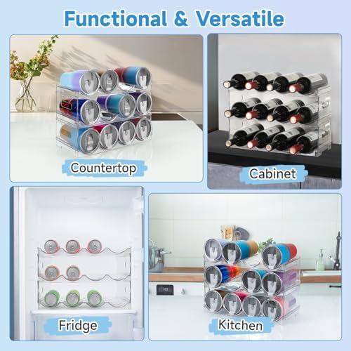 3 Pack Stackable Water Bottle Organizer for Kitchen Cabinet