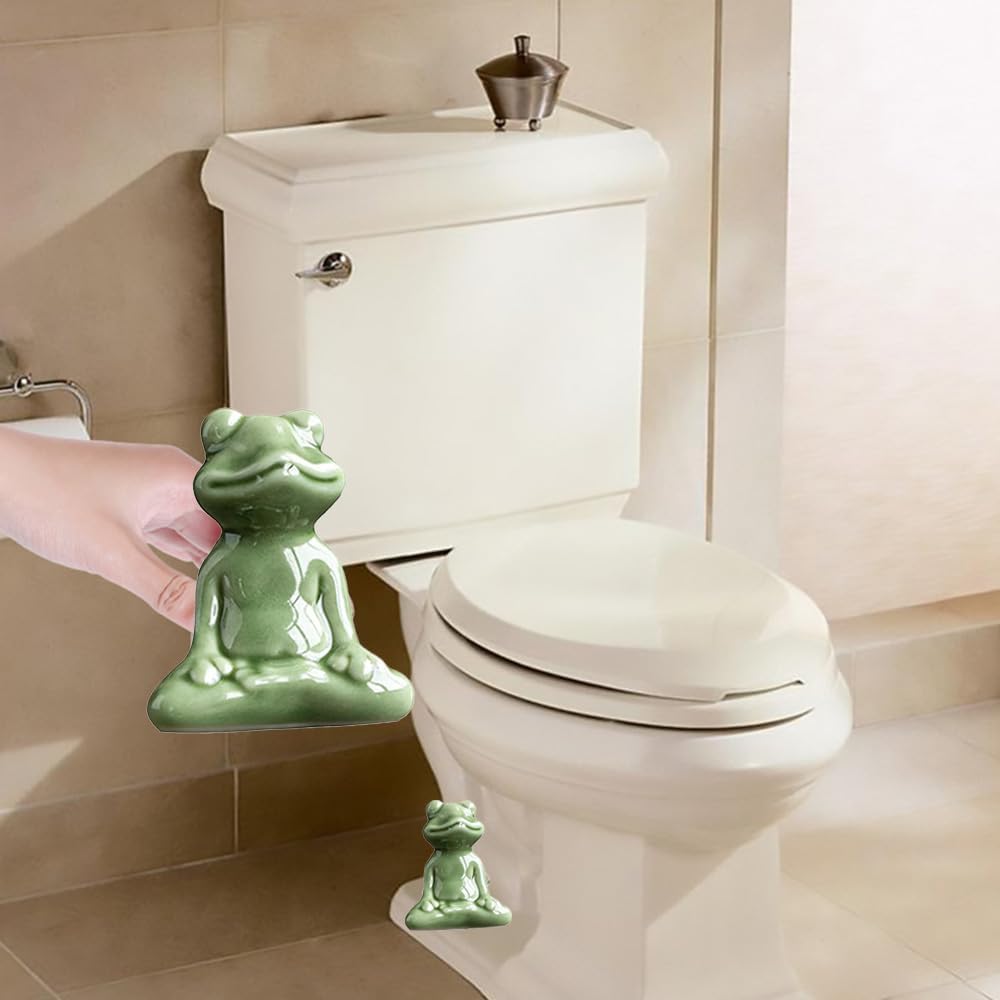 2PCS Cute Frog Toilet Bolt Caps Adorable Bathroom Decor