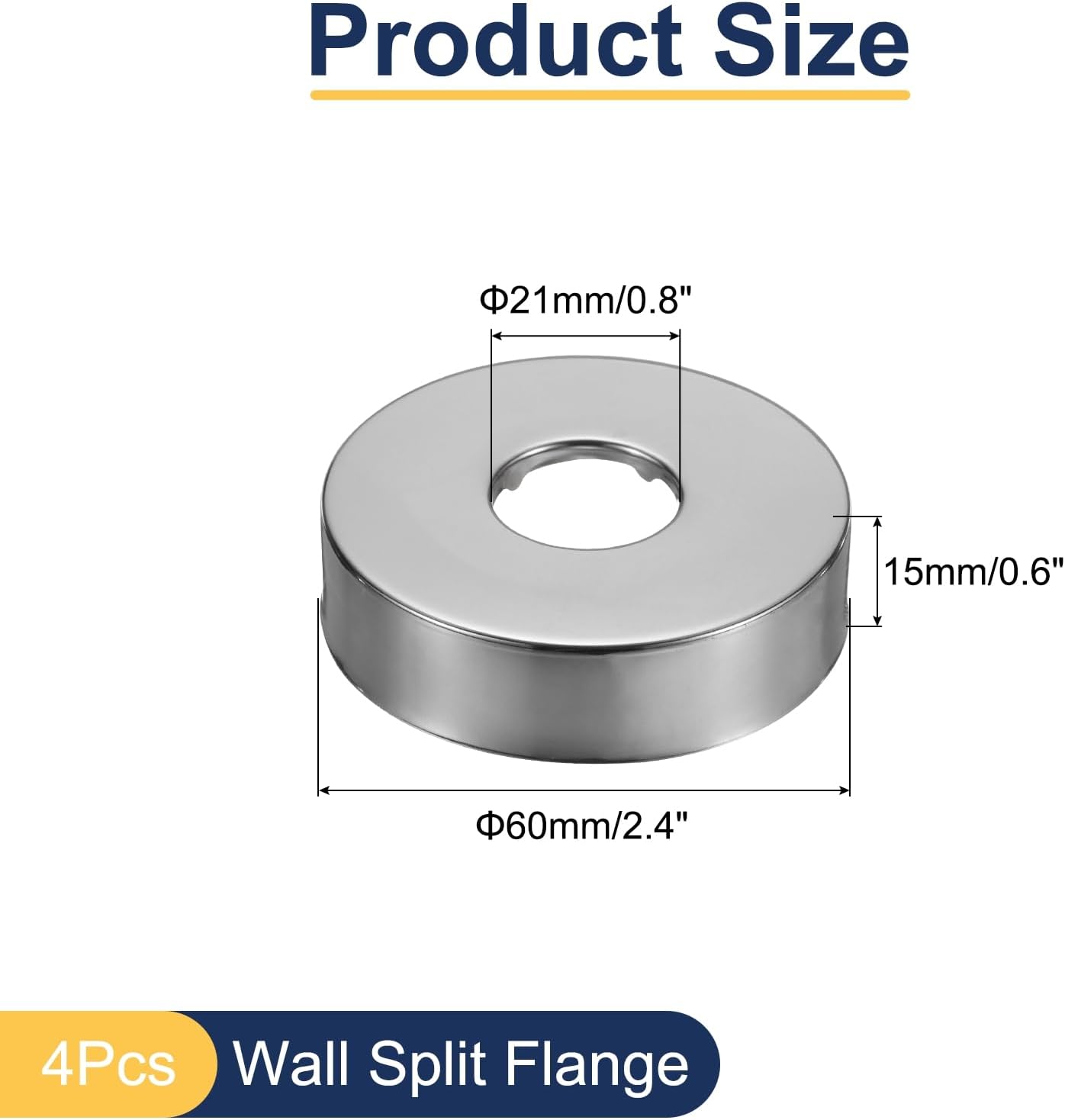 Uxcell 4pcs Stainless Steel Shower Flange Plate Set
