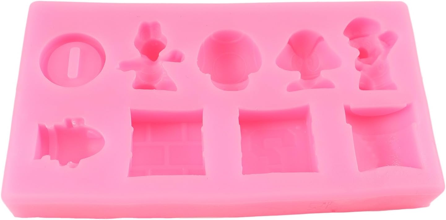 9 Hole Yoshi Icon Square Brick Dragon Mushroom Gold Coin Silicone Molds