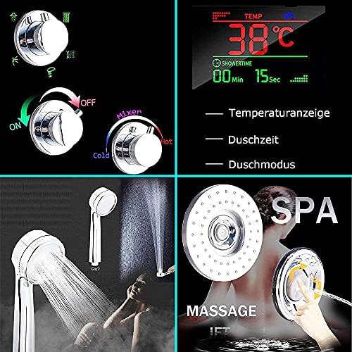Gougeltd LED Shower Tower Panel Black Stainless Steel
