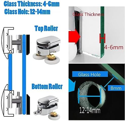 Cokritsm 25mm Shower Door Rollers 4-Pack