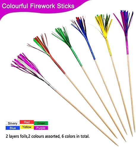 BLUE TOP Frill Firework Cocktail Picks 200 PCS 9 Inch