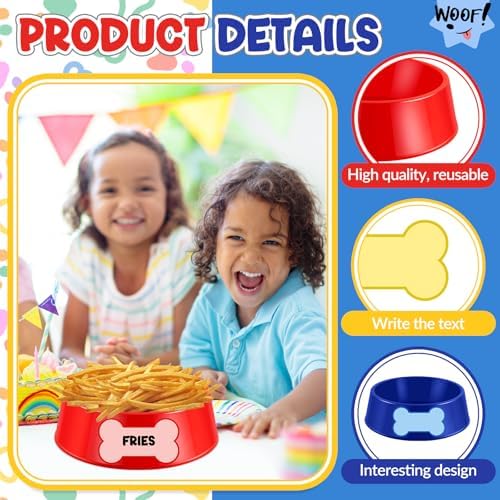 Demonwer Dog Themed 18 Piece Plastic Food Tray Set