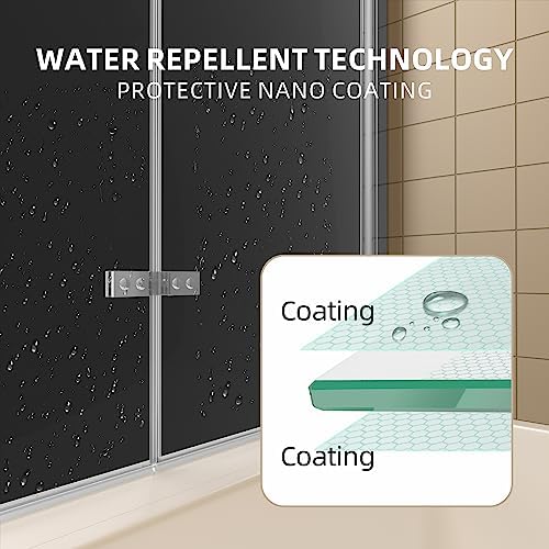 GETPRO Foldable Hinged Tub Shower Door 51x59
