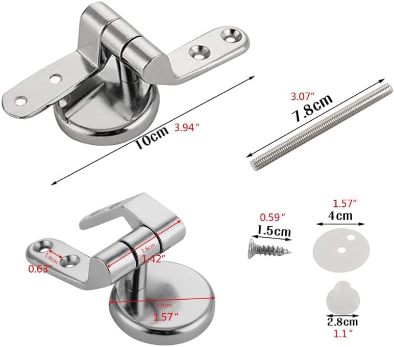Zinc Alloy Toilet Seat Hinge Fixings Set with Bolts