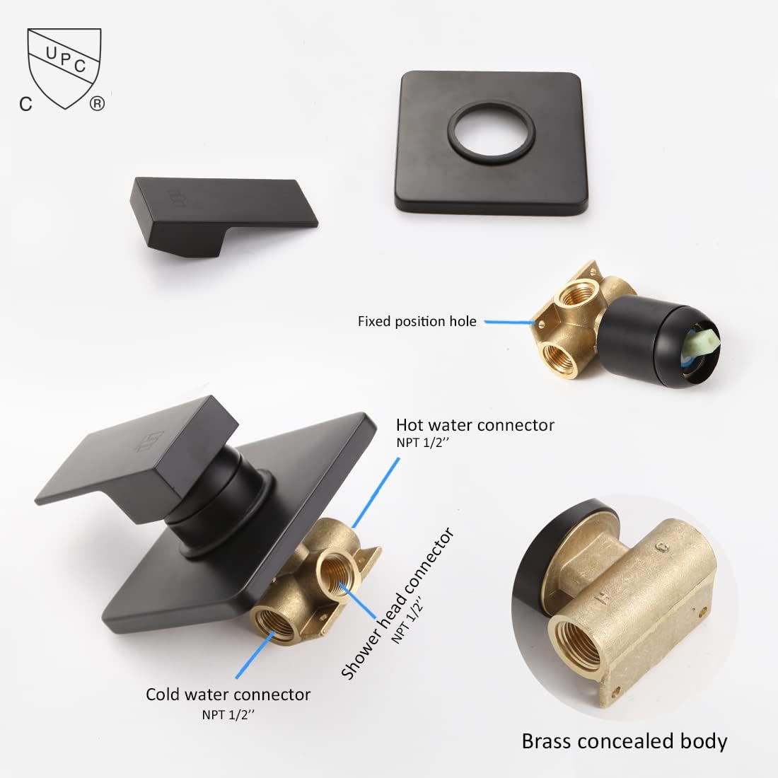POP SANITARYWARE Matte Black Shower Faucet Set 1