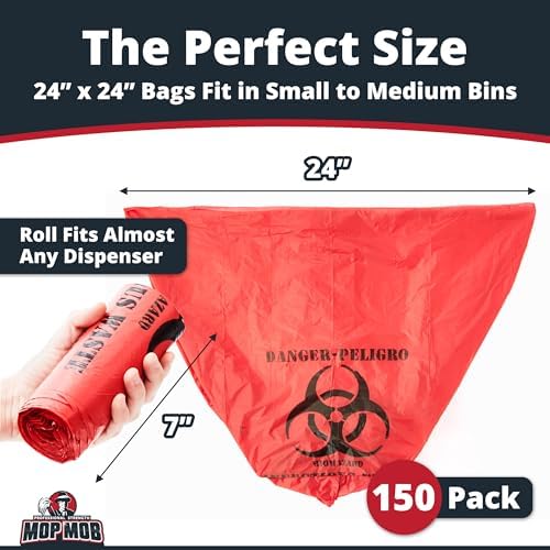 Mop Mob 150 Pk 10 Gallon Biohazard Waste Bags