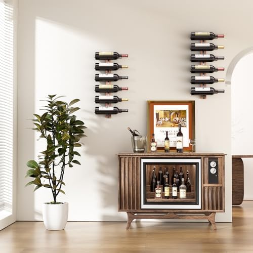 B4Life Wall Wine Rack for 12 Bottles Sturdy Wooden Design