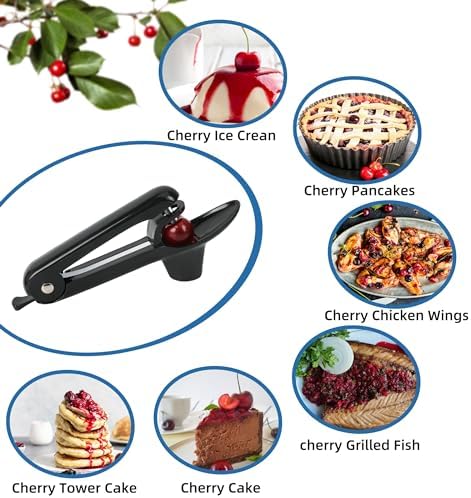 Cherry Pitter Tool with Rebound Design Black