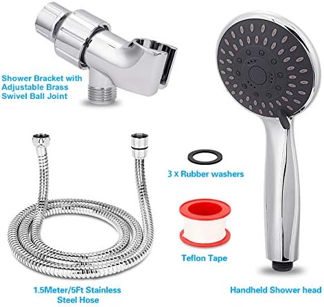 BRIOUT 5-Setting Handheld Shower Head with High Pressure and Adjustable Mount 1