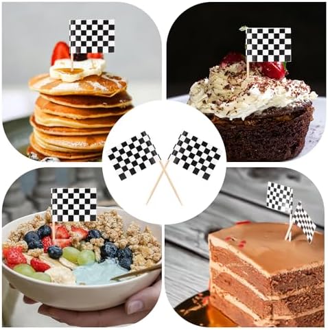 100pcs Mini Checkered Toothpick Flags for Party Decor 1