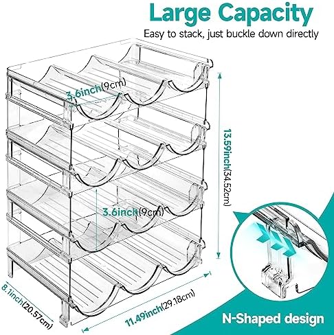 Sbosbo 4-Pack Stackable Water Bottle Organizer for Cabinet Storage