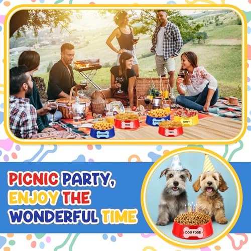 Demonwer Dog Themed 18 Piece Plastic Food Tray Set