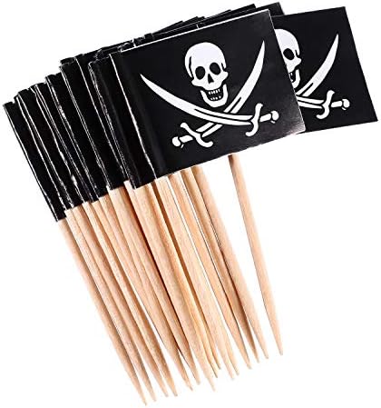 Blulu Pirate Cocktail Toothpick Flags 100 Pieces