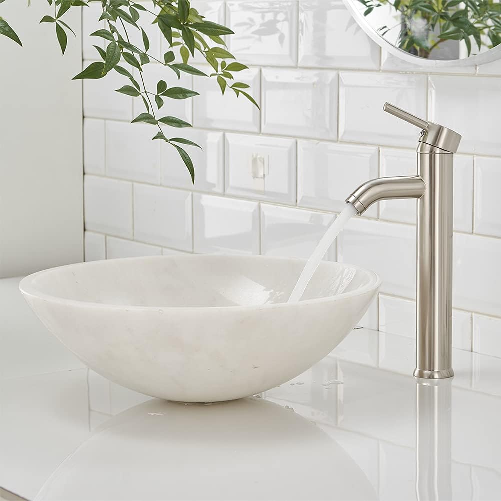 NICTIE Brushed Nickel Deck Mount Single Handle Bathroom Faucet 1