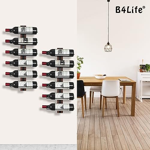 B4Life Wall Wine Rack for 12 Bottles Sturdy Wooden Design