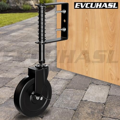 5 Inch Spring Loaded Gate Caster with Side Brake 220 Lbs Capacity Black