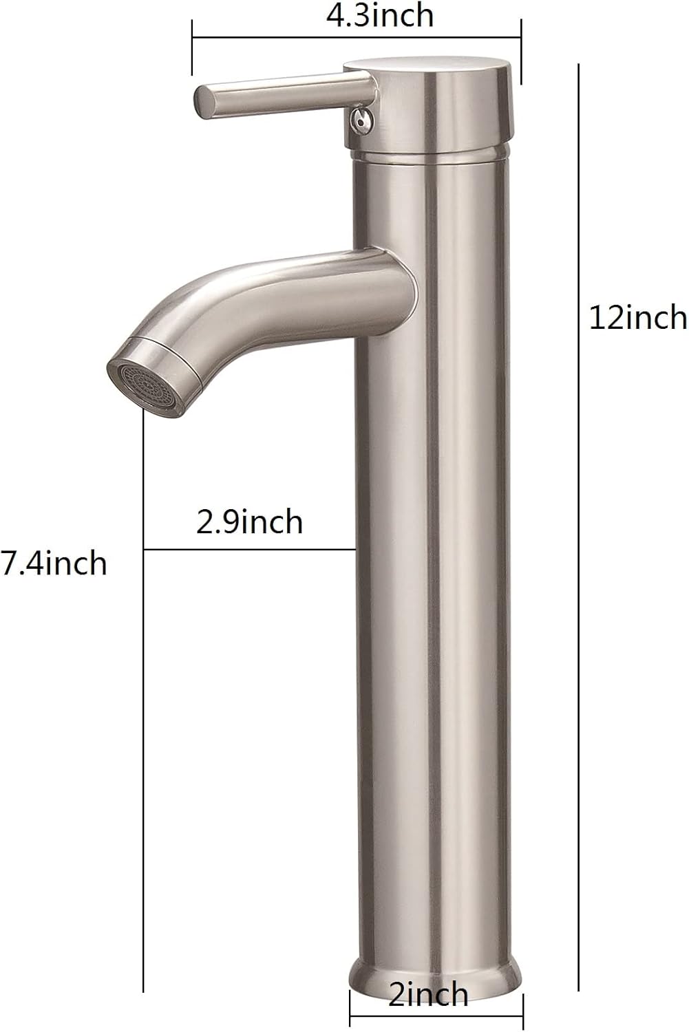 NICTIE Brushed Nickel Deck Mount Single Handle Bathroom Faucet 1