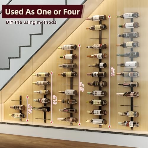 X-cosrack 12 Bottle Wall-Mounted Wine Rack Detachable Storage Organizer
