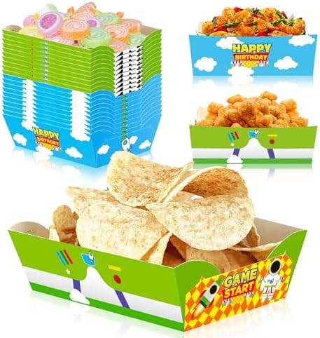 24 Pcs Cartoon Story Paper Food Trays Birthday Party Supplies
