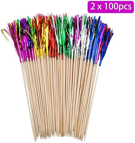 BLUE TOP Frill Firework Cocktail Picks 200 PCS 9 Inch