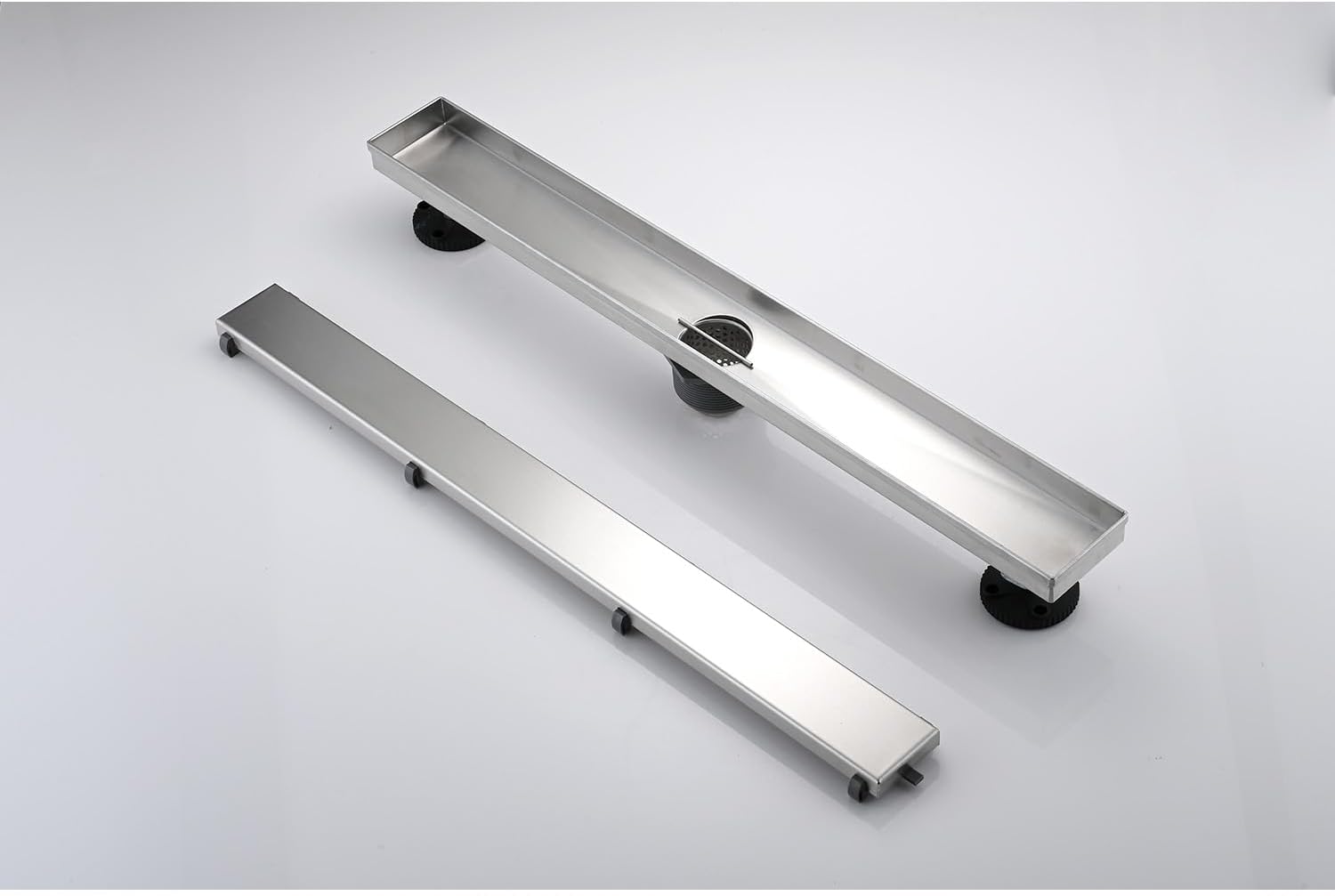 AGANS 32-inch Linear Shower Drain with Hair Strainer and Leveling Feet