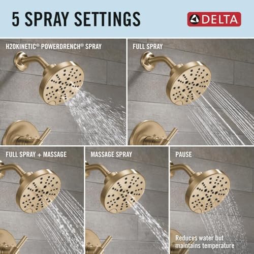 Delta Faucet Nicoli 14 Series Trim Kit with 5-Spray H2Okinetic Head
