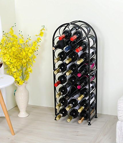 PAG 23 Bottles Freestanding Metal Wine Rack Black