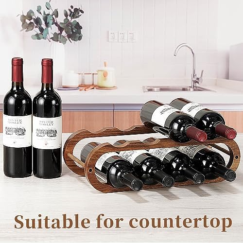 Navtcow Acacia Wood 2 Tier Wine Water Rack