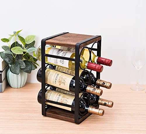 SODUKU Rustic Wood Wine Rack 6 Bottles Brown