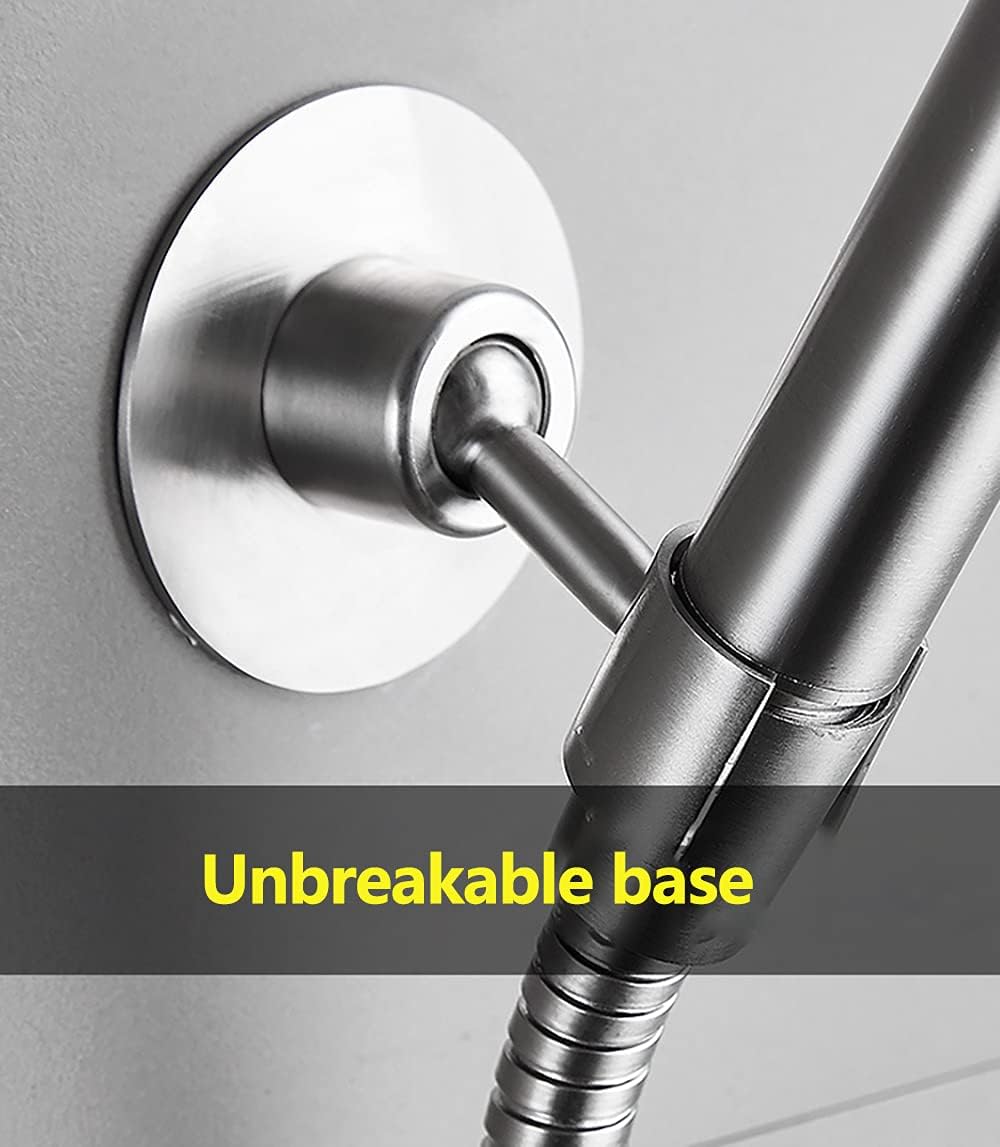 Adjustable Shower Head Holder 304 Stainless Steel No Drill Wall Mount