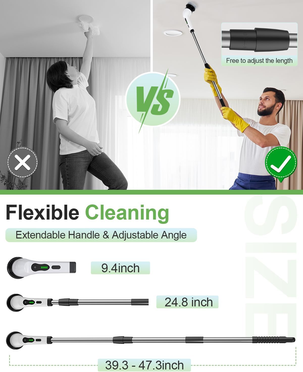 Lxlu Electric Spin Scrubber with 9 Brush Heads
