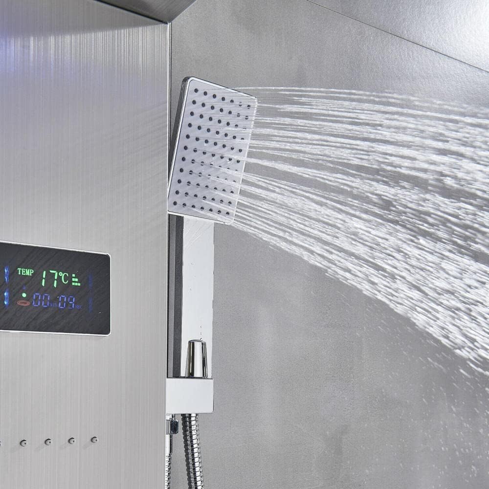Gougeltd LED Light Shower Panel with Massager Jets