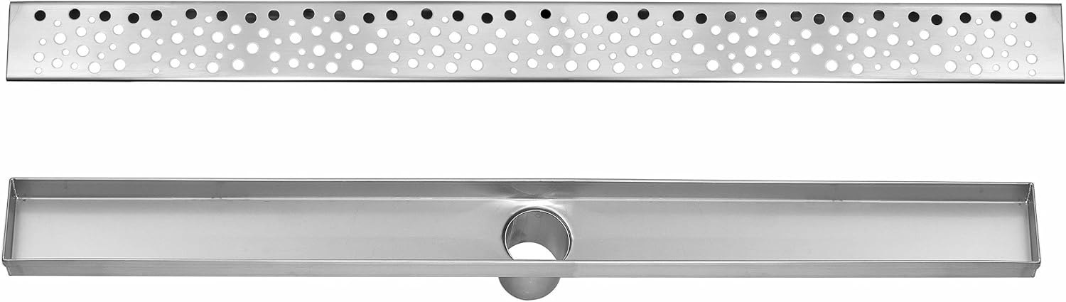 DreamDrains 42 in Linear Shower Drain with Rain Pattern 1