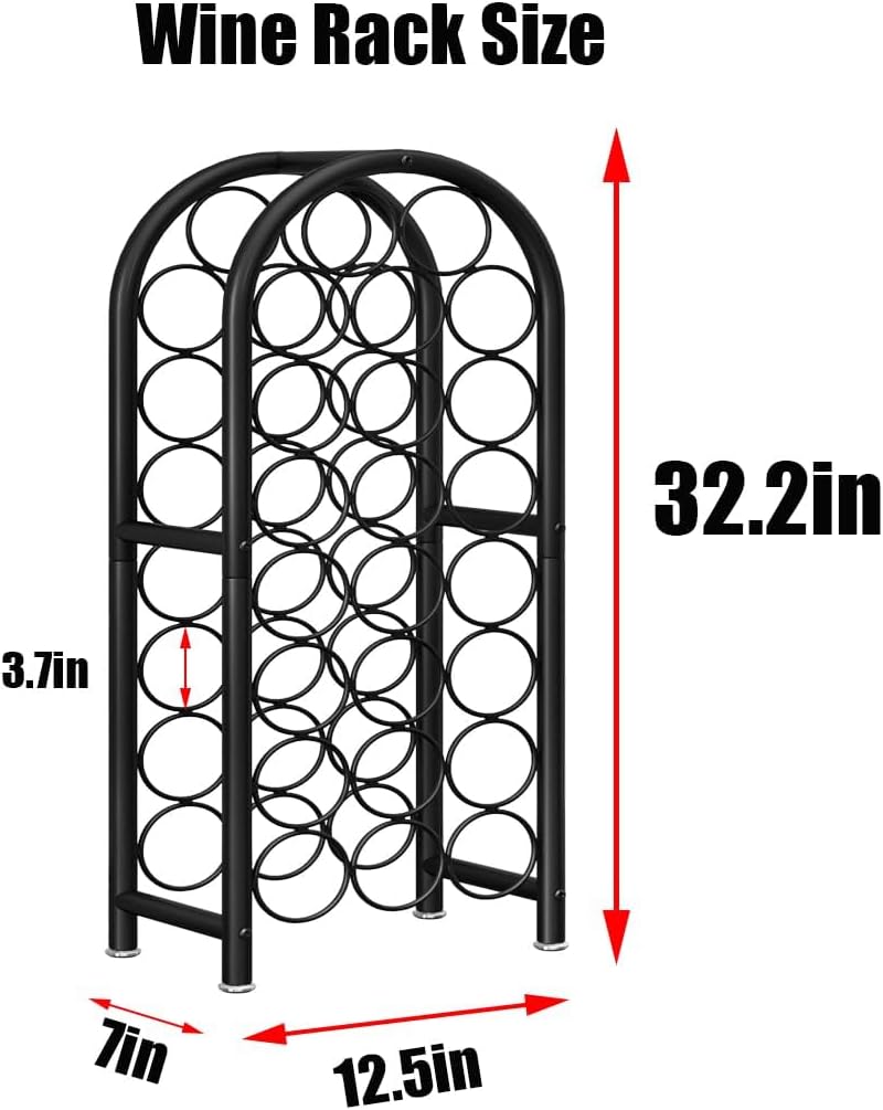 Dazioter Freestanding Wine Rack 23 Bottles Black 1
