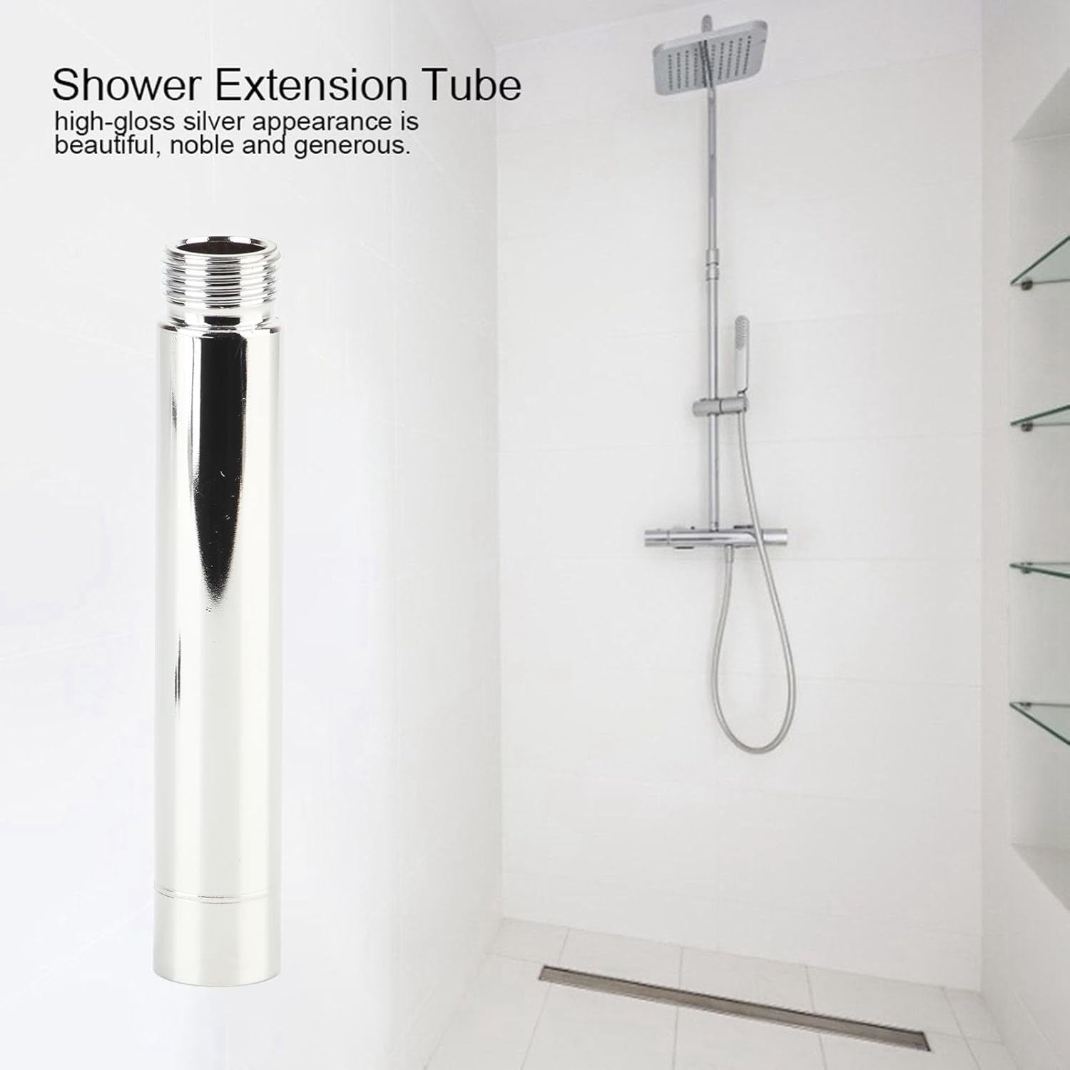 Fdit 4 Inch Shower Arm Extension with Chrome Plating